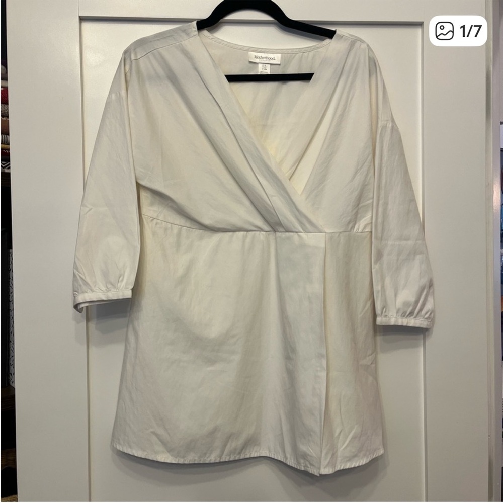 Motherhood Maternity Cream Wrap Blouse